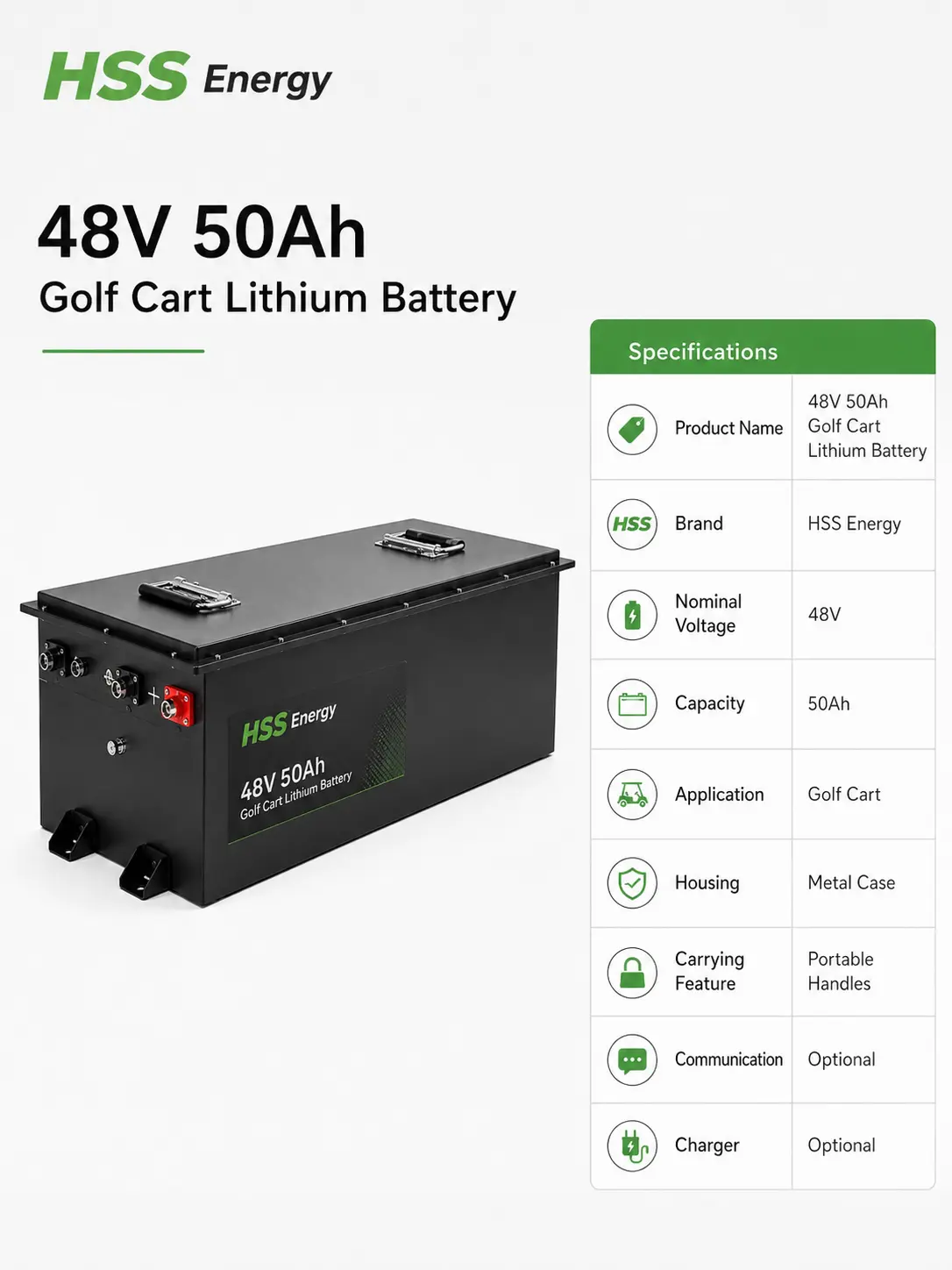 48V 50Ah Golf Cart Lithium Battery